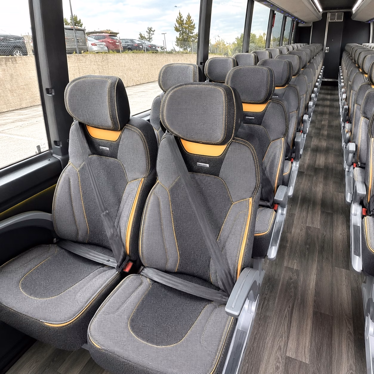 56 passenger charter bus inside
